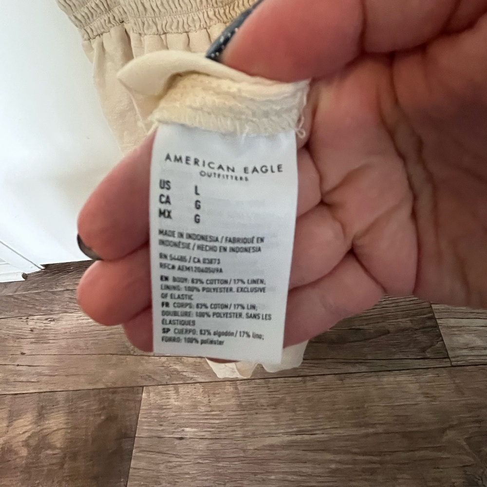 American Eagle Outfitters Cream Smocked Sundress - Picture 7 of 7